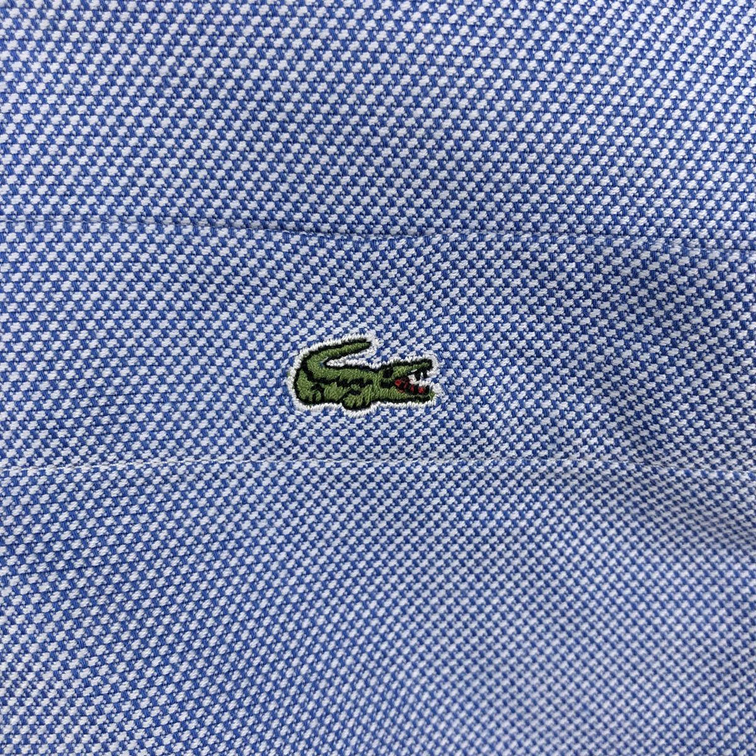 Lacoste French Lacoste Short-Sleeve Button-Down Shirt, Made in France, Size 42 (Men's M equivalent) cotton blue type Vintage Second Hand