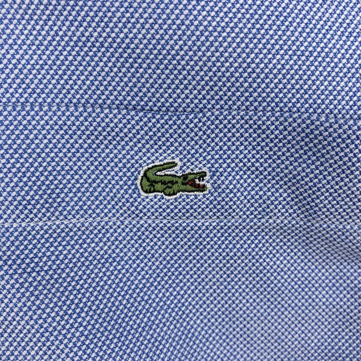 Lacoste French Lacoste Short-Sleeve Button-Down Shirt, Made in France, Size 42 (Men's M equivalent) cotton blue type Vintage Second Hand