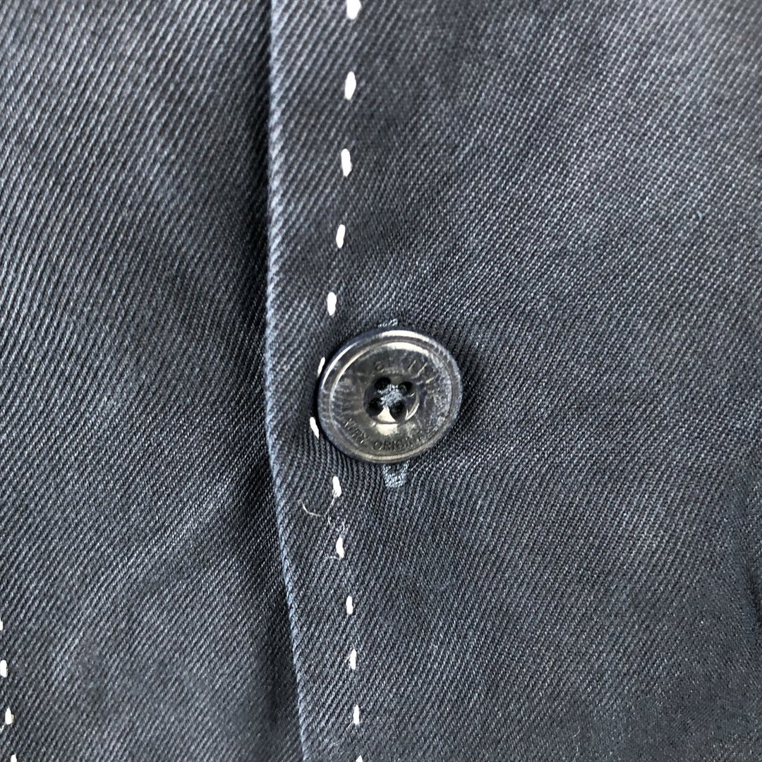 90'S Nat Nast Box Shirt, Short Sleeve, Open Collar, Silk Shirt, Men's Size L (approx.), Vintage silk navy blue type Vintage Second Hand