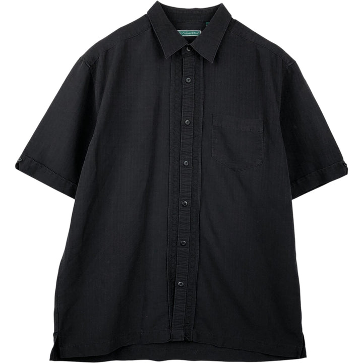 Cubavera Box Shirt, Short Sleeve, Rayon Shirt, Men's Size L (approx.) Rayon black type Vintage Second Hand