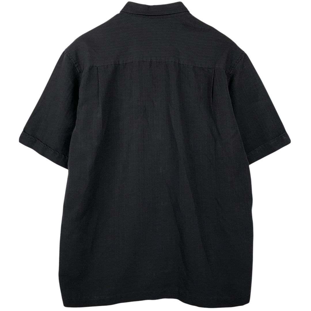 Cubavera Box Shirt, Short Sleeve, Rayon Shirt, Men's Size L (approx.) Rayon black type Vintage Second Hand