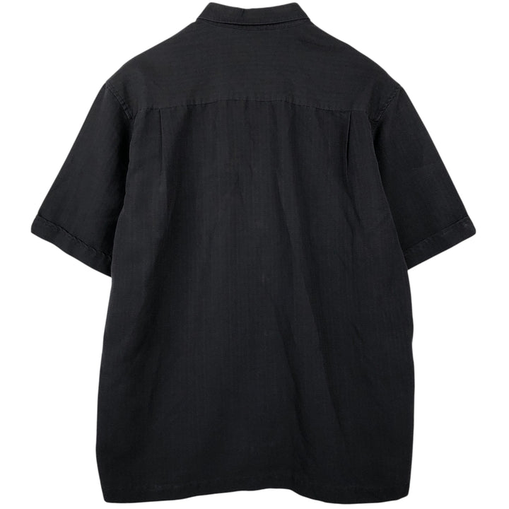 Cubavera Box Shirt, Short Sleeve, Rayon Shirt, Men's Size L (approx.) Rayon black type Vintage Second Hand