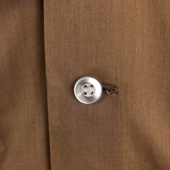 60s-70'S Brent Open Collar Short Sleeve Poly-Cotton Box Shirt Men's Size L (Equivalent) Vintage polyester brown type Vintage Second Hand