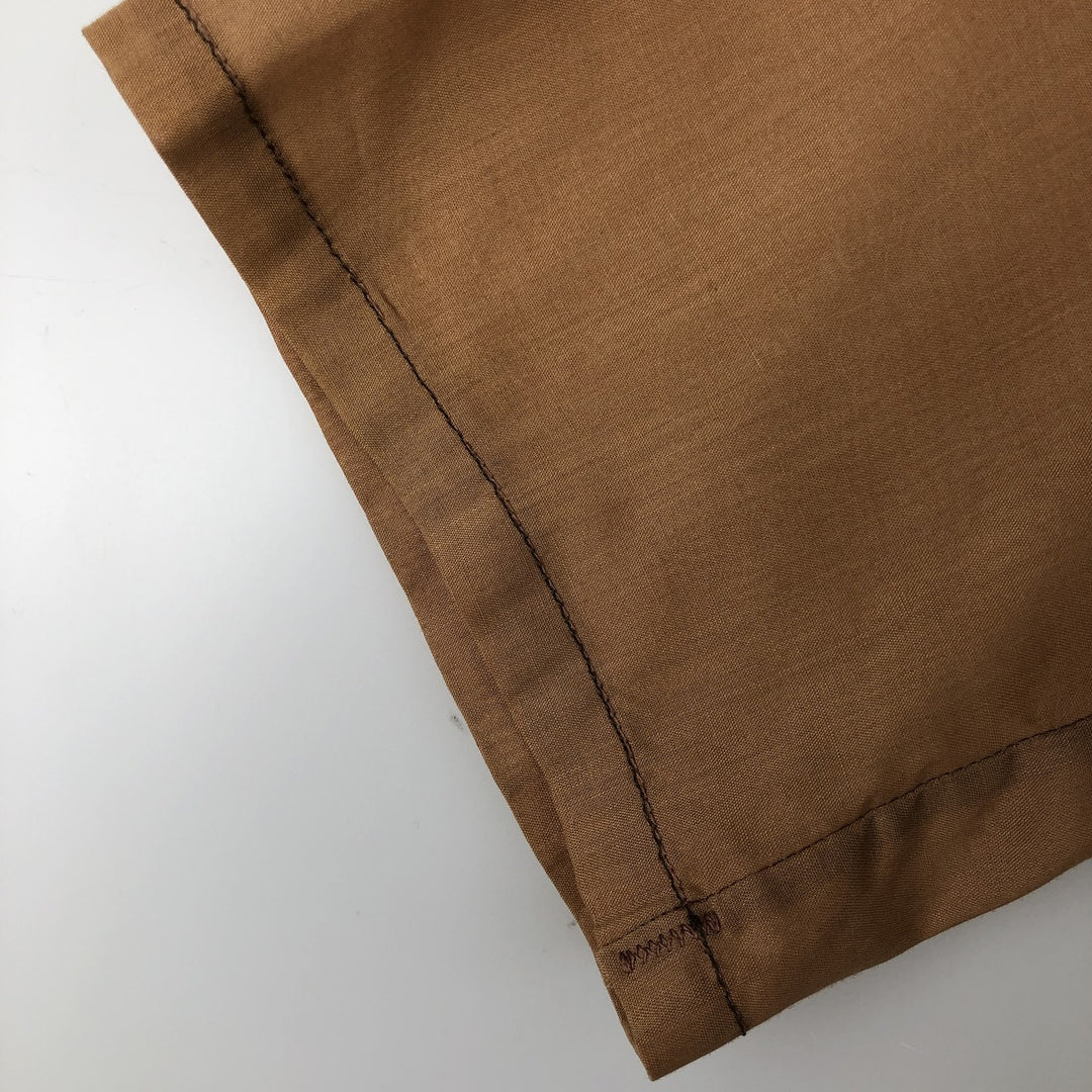 60s-70'S Brent Open Collar Short Sleeve Poly-Cotton Box Shirt Men's Size L (Equivalent) Vintage polyester brown type Vintage Second Hand