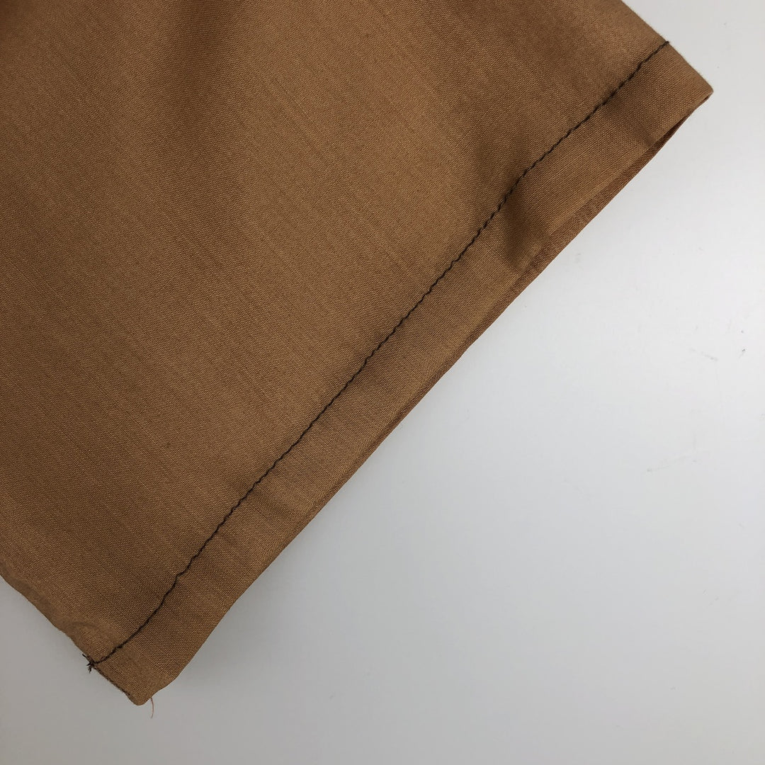 60s-70'S Brent Open Collar Short Sleeve Poly-Cotton Box Shirt Men's Size L (Equivalent) Vintage polyester brown type Vintage Second Hand
