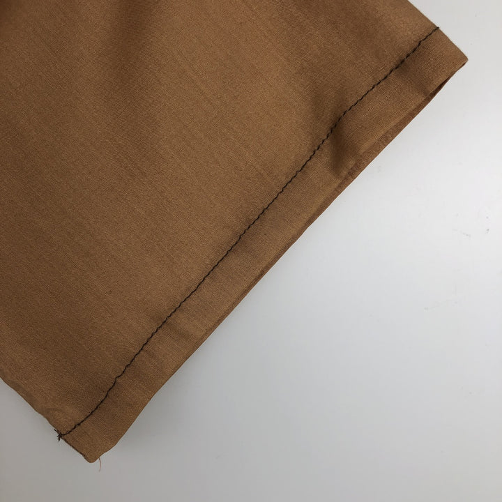 60s-70'S Brent Open Collar Short Sleeve Poly-Cotton Box Shirt Men's Size L (Equivalent) Vintage polyester brown type Vintage Second Hand