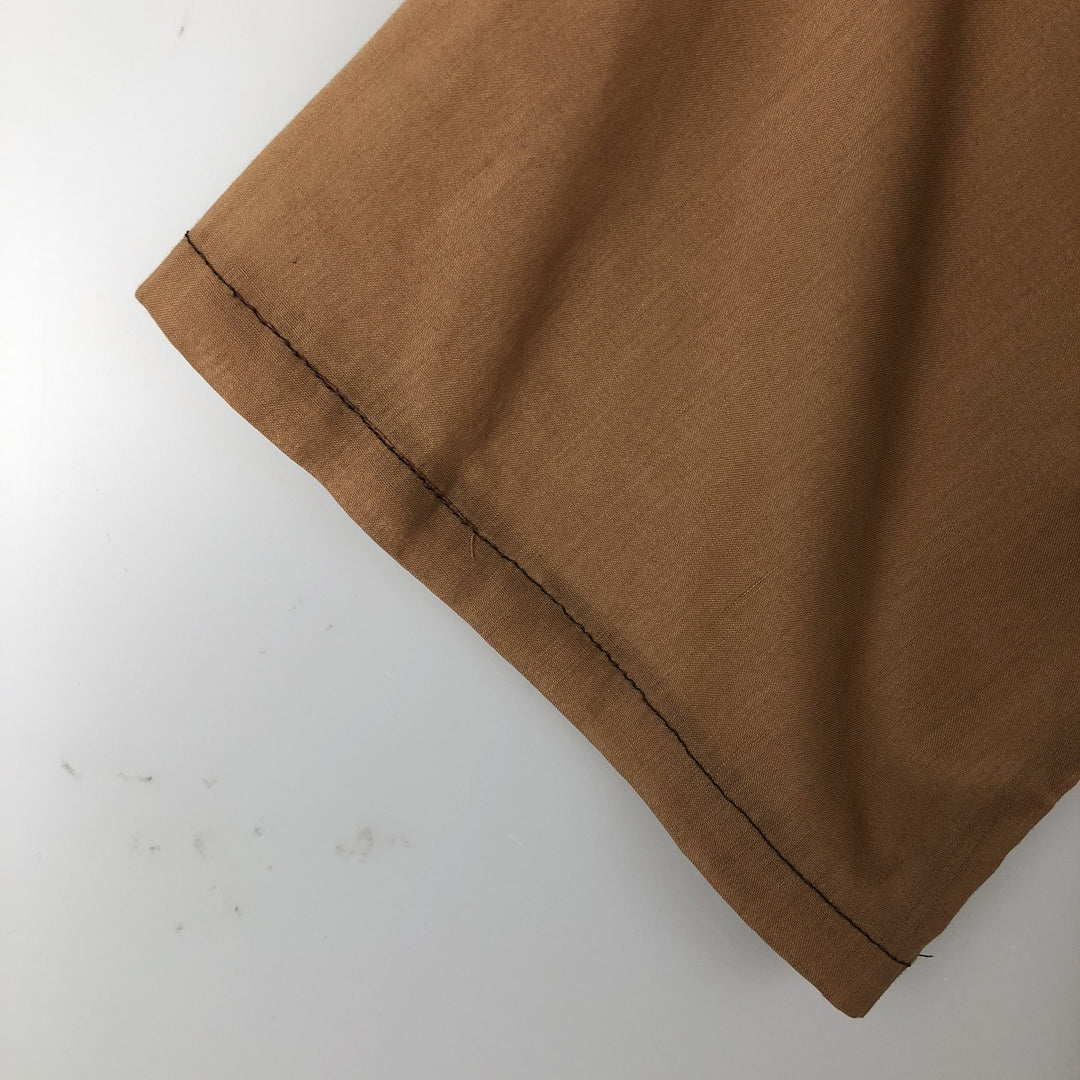 60s-70'S Brent Open Collar Short Sleeve Poly-Cotton Box Shirt Men's Size L (Equivalent) Vintage polyester brown type Vintage Second Hand