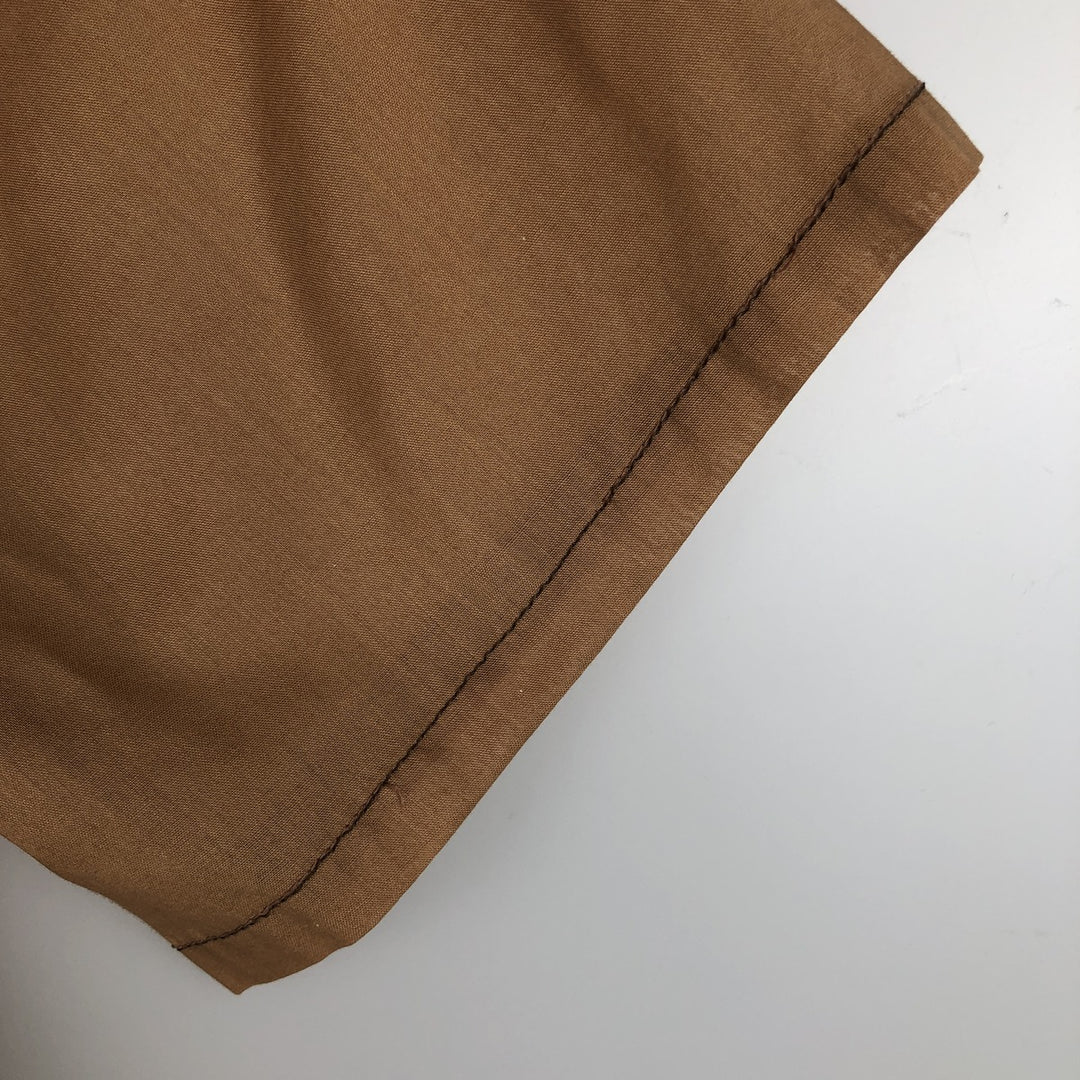 60s-70'S Brent Open Collar Short Sleeve Poly-Cotton Box Shirt Men's Size L (Equivalent) Vintage polyester brown type Vintage Second Hand