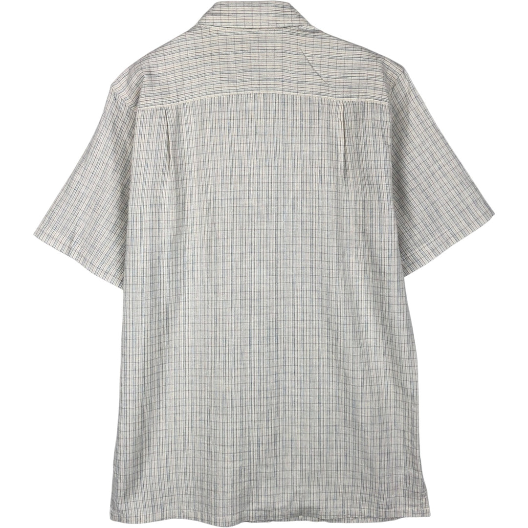 Patagonia 53138SP13 Check Pattern Short-Sleeve Cotton x Hemp Box Shirt, Men's Size S (approx.) Hemp ivory Vintage Second Hand