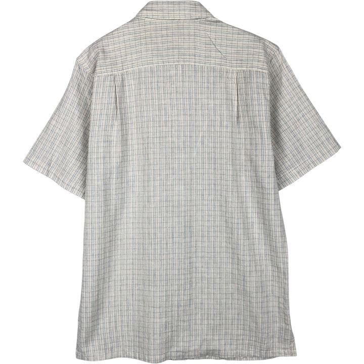 Patagonia 53138SP13 Check Pattern Short-Sleeve Cotton x Hemp Box Shirt, Men's Size S (approx.) Hemp ivory Vintage Second Hand