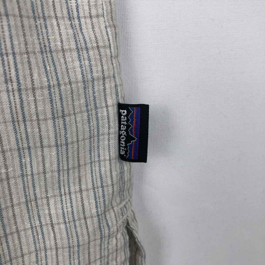 Patagonia 53138SP13 Check Pattern Short-Sleeve Cotton x Hemp Box Shirt, Men's Size S (approx.) Hemp ivory Vintage Second Hand