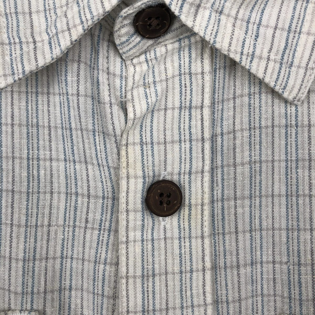 Patagonia 53138SP13 Check Pattern Short-Sleeve Cotton x Hemp Box Shirt, Men's Size S (approx.) Hemp ivory Vintage Second Hand