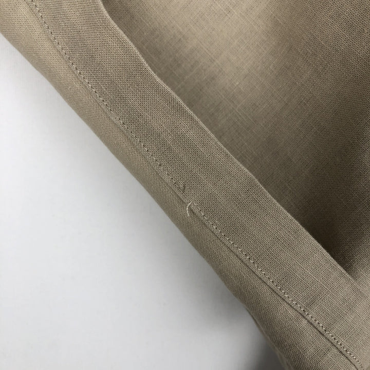 GAP Short-Sleeve Open-Collar Linen Shirt, Boxy Fit, Men's Size L (approx.) linen Beige type Vintage Second Hand