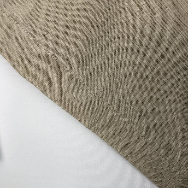 GAP Short-Sleeve Open-Collar Linen Shirt, Boxy Fit, Men's Size L (approx.) linen Beige type Vintage Second Hand