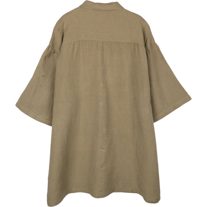 Van Heusen short-sleeved linen box shirt, men's size XXL. linen Khaki type beige Vintage Second Hand