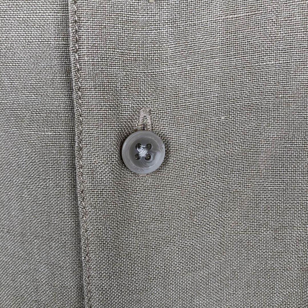 Van Heusen short-sleeved linen box shirt, men's size XXL. linen Khaki type beige Vintage Second Hand