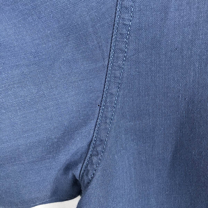 Columbia Short Sleeve Ramie x Cotton Shirt, Box Shirt, Men's Size L Lamy blue type Vintage Second Hand