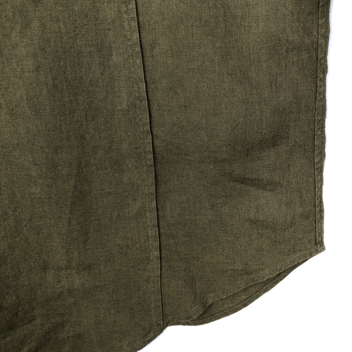 2000'S Banana Republic Linen Short-Sleeve Shirt, Men's Size XL (approx.) linen Khaki type Vintage Second Hand