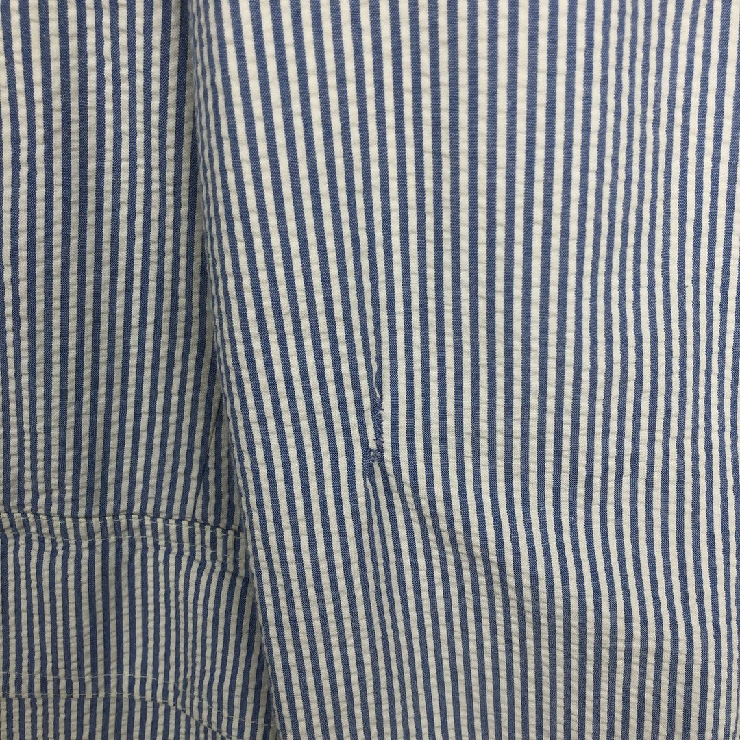 Ralph Lauren POLO by Ralph Lauren Stripe Pattern Seersucker Tailored Jacket (Men's Size S) cotton blue type Vintage Second Hand