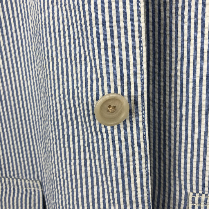 Ralph Lauren POLO by Ralph Lauren Stripe Pattern Seersucker Tailored Jacket (Men's Size S) cotton blue type Vintage Second Hand