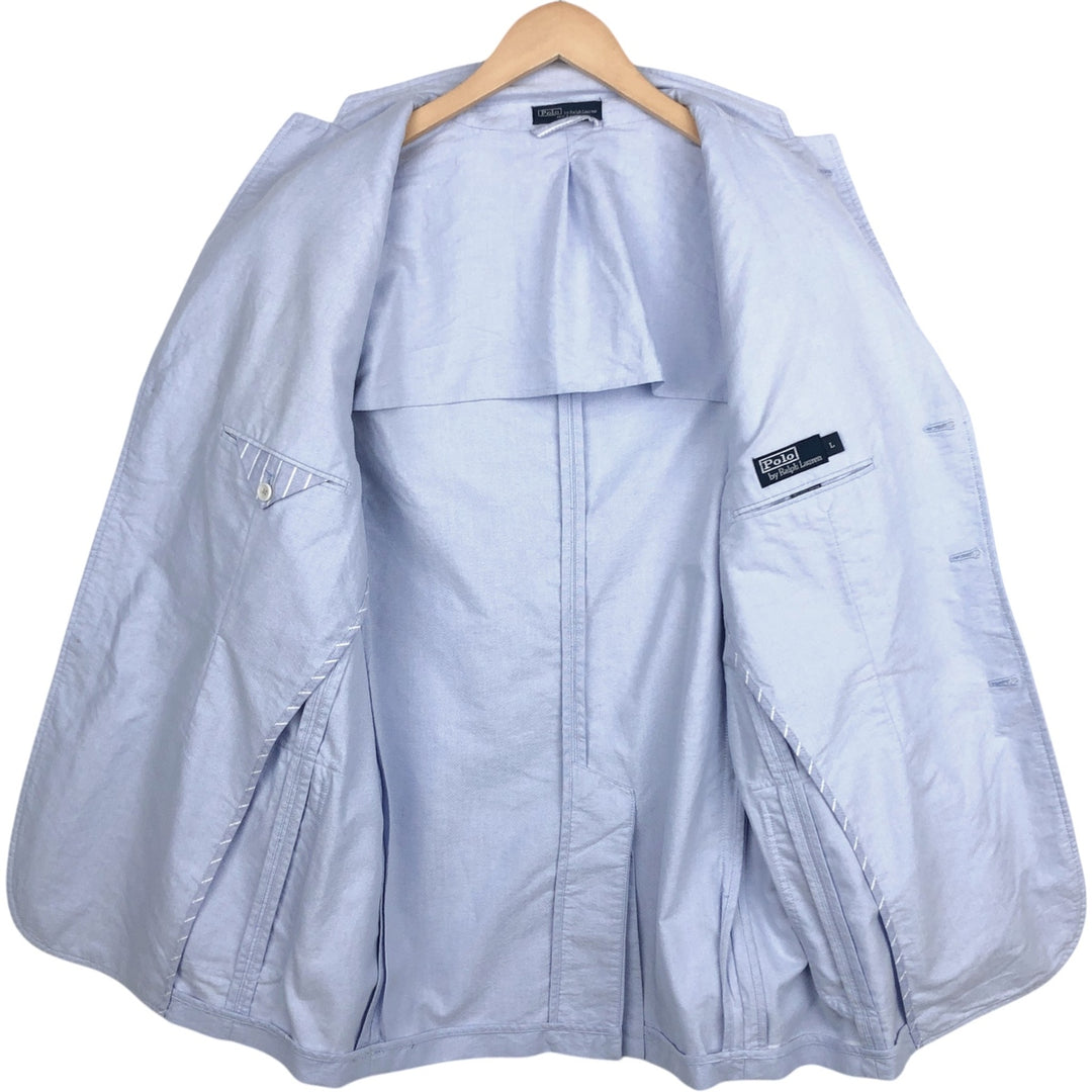 Ralph Lauren POLO by Ralph Lauren tailored jacket, men's size L (approx.) cotton Blue type light blue Vintage Second Hand