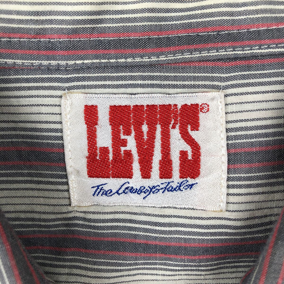 1980'S Levi's 64645-9928 Long-Sleeve Western Shirt, Men's Size XL (approx.) unclear Charcoal Vintage Second Hand