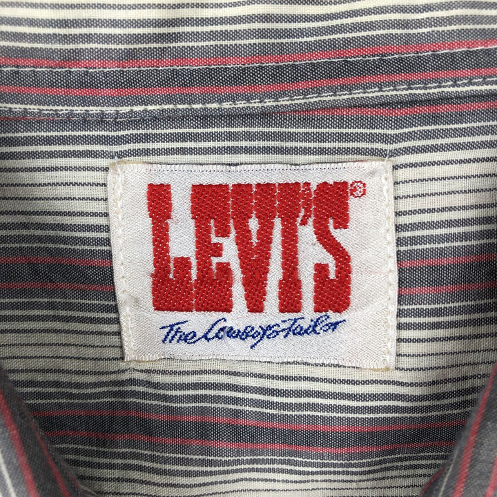 1980'S Levi's 64645-9928 Long-Sleeve Western Shirt, Men's Size XL (approx.) unclear Charcoal Vintage Second Hand