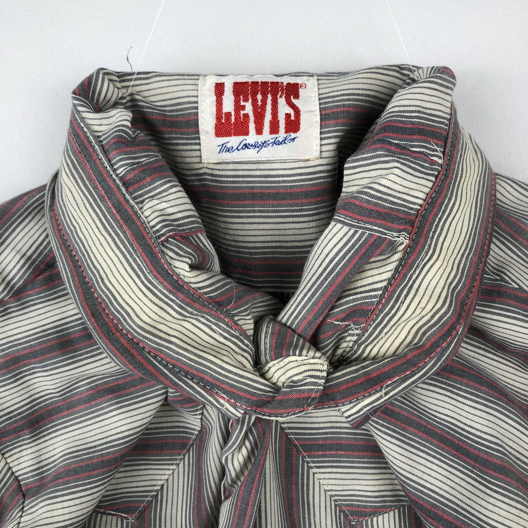 1980'S Levi's 64645-9928 Long-Sleeve Western Shirt, Men's Size XL (approx.) unclear Charcoal Vintage Second Hand