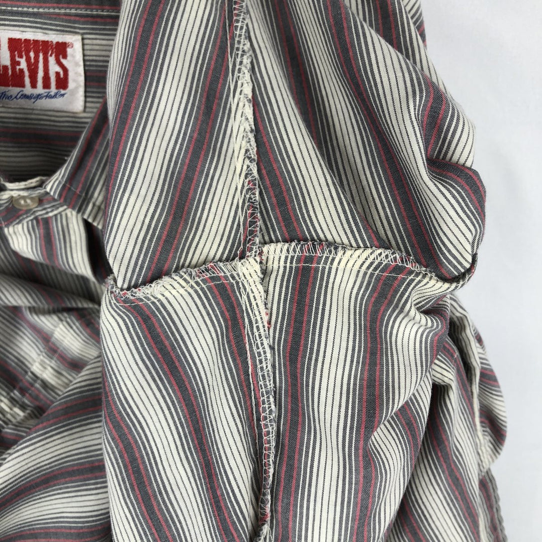 1980'S Levi's 64645-9928 Long-Sleeve Western Shirt, Men's Size XL (approx.) unclear Charcoal Vintage Second Hand