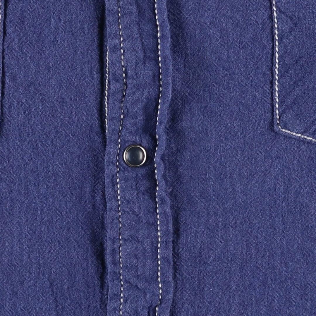 90s-00'S Levi's Authentic Jeanswear Linen x Cotton Long-Sleeve Western Shirt, Men's Size L (approx.) linen blue type Vintage Second Hand