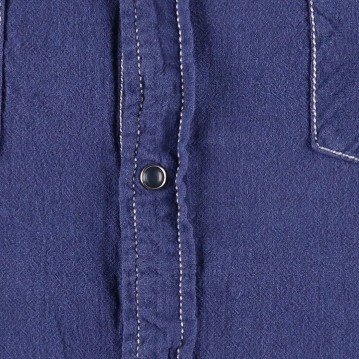 90s-00'S Levi's Authentic Jeanswear Linen x Cotton Long-Sleeve Western Shirt, Men's Size L (approx.) linen blue type Vintage Second Hand