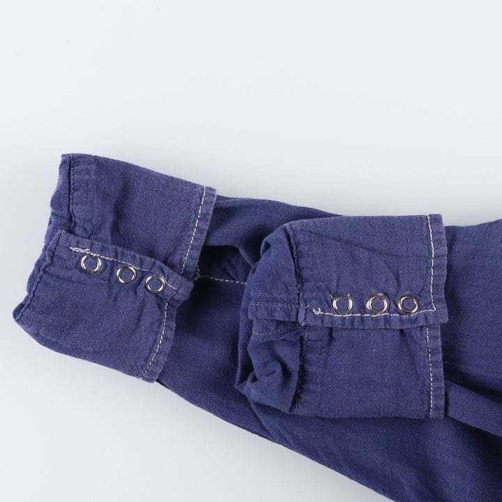 90s-00'S Levi's Authentic Jeanswear Linen x Cotton Long-Sleeve Western Shirt, Men's Size L (approx.) linen blue type Vintage Second Hand