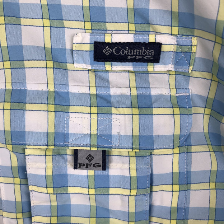 Columbia PFG Check Pattern Button-Down Long-Sleeve Fishing Shirt (Women's Size M) Nylon white type Vintage Second Hand