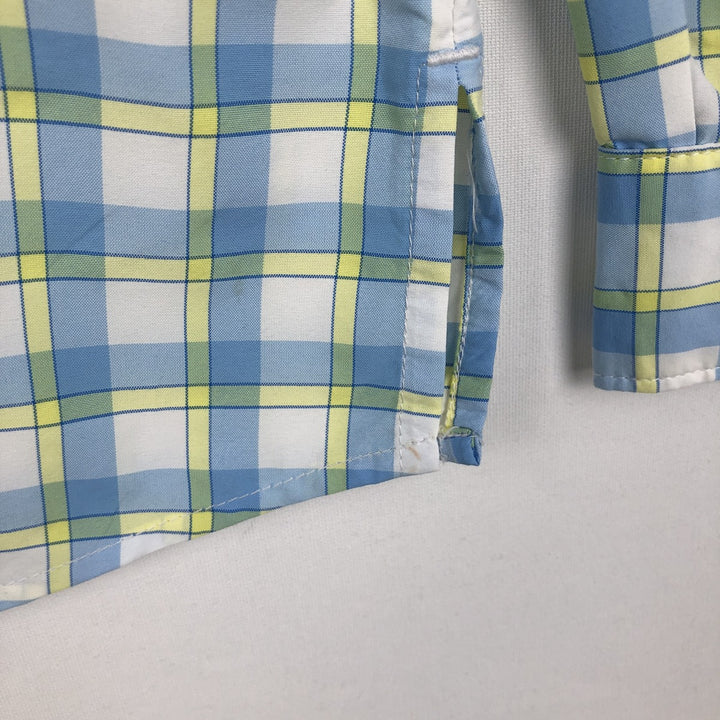 Columbia PFG Check Pattern Button-Down Long-Sleeve Fishing Shirt (Women's Size M) Nylon white type Vintage Second Hand
