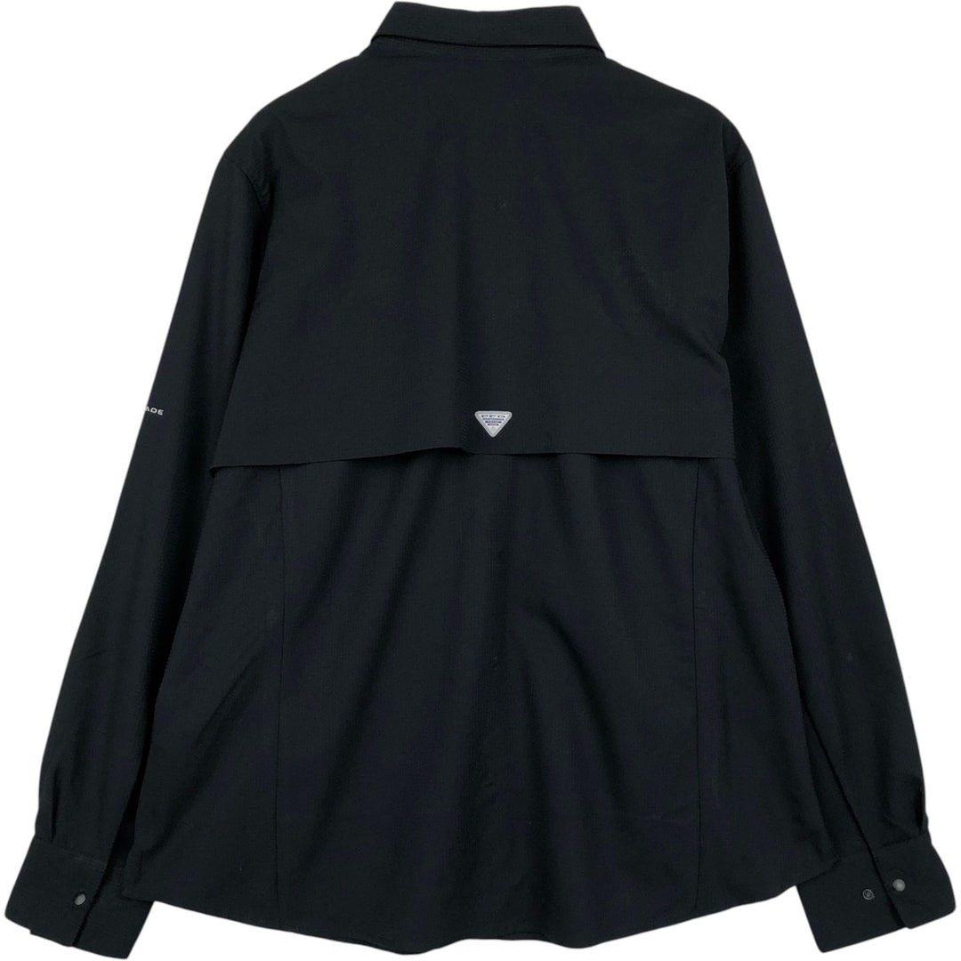Columbia PFG Hidden Button-Down Long-Sleeve Fishing Shirt (Women's Size XL) polyester black type Vintage Second Hand