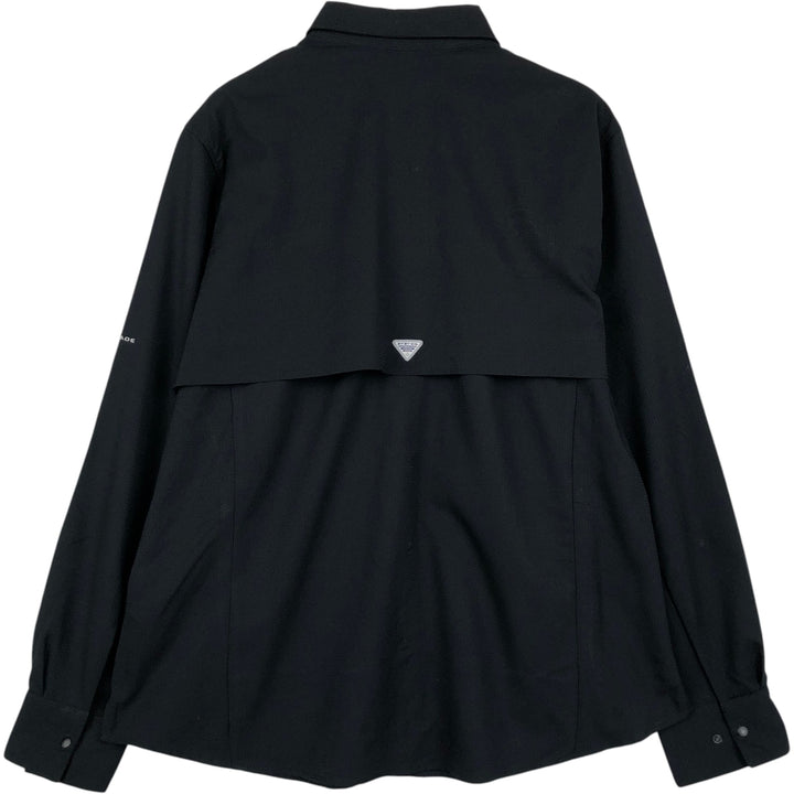 Columbia PFG Hidden Button-Down Long-Sleeve Fishing Shirt (Women's Size XL) polyester black type Vintage Second Hand