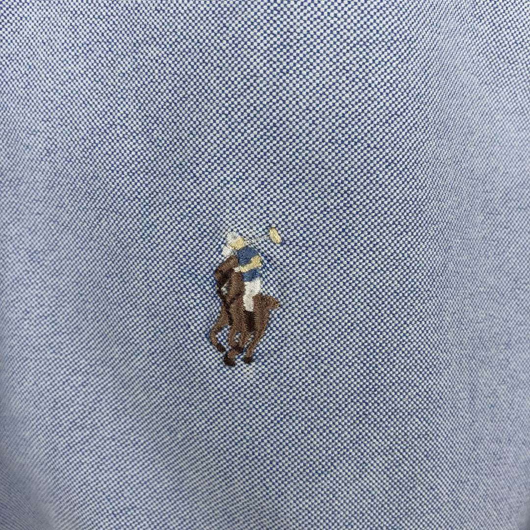 Ralph Lauren long-sleeved button-down shirt, women's size M (approx.) cotton blue type Vintage Second Hand