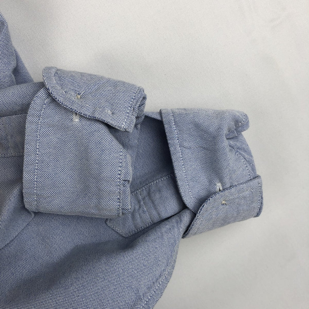 Ralph Lauren long-sleeved button-down shirt, women's size M (approx.) cotton blue type Vintage Second Hand