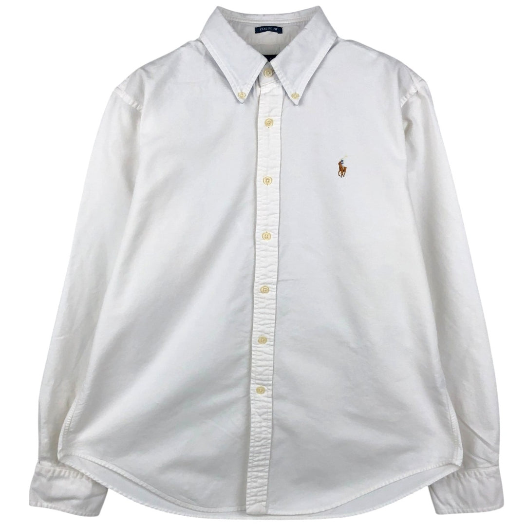 Ralph Lauren CLASSIC FIT Long-Sleeve Button-Down Shirt, Women's Size L (approx.) cotton white type Vintage Second Hand