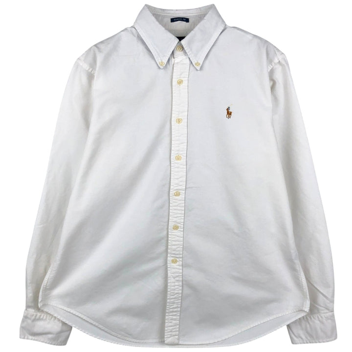 Ralph Lauren CLASSIC FIT Long-Sleeve Button-Down Shirt, Women's Size L (approx.) cotton white type Vintage Second Hand