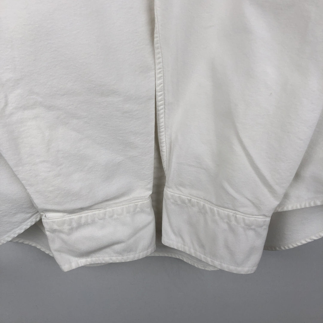 Ralph Lauren CLASSIC FIT Long-Sleeve Button-Down Shirt, Women's Size L (approx.) cotton white type Vintage Second Hand