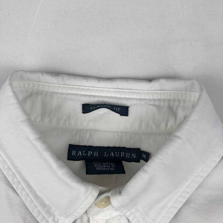Ralph Lauren CLASSIC FIT Long-Sleeve Button-Down Shirt, Women's Size L (approx.) cotton white type Vintage Second Hand