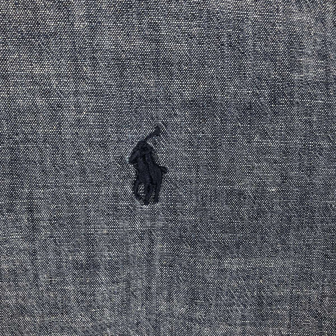 Ralph Lauren long-sleeved button-down chambray shirt, women's size M (approx.) cotton navy blue type Vintage Second Hand