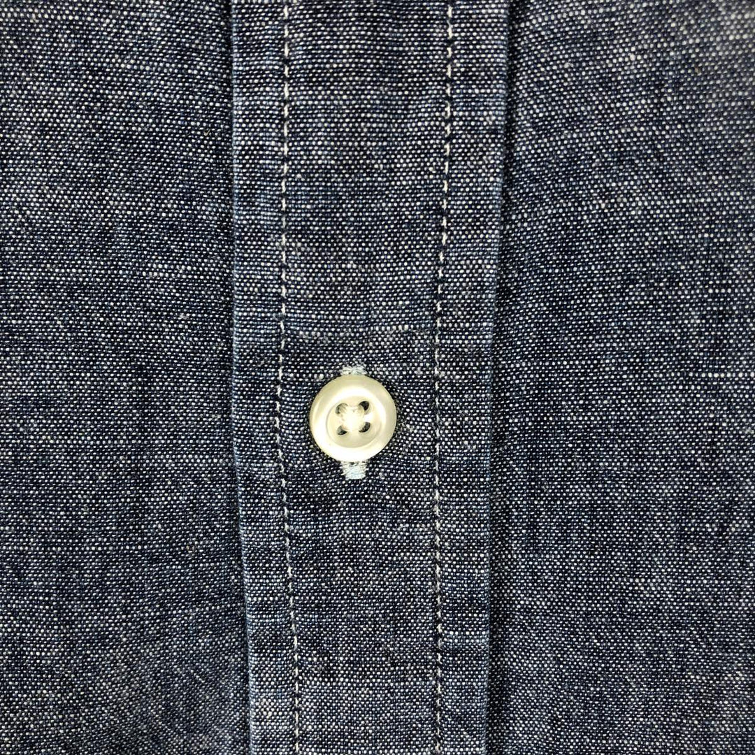 Ralph Lauren long-sleeved button-down chambray shirt, women's size M (approx.) cotton navy blue type Vintage Second Hand