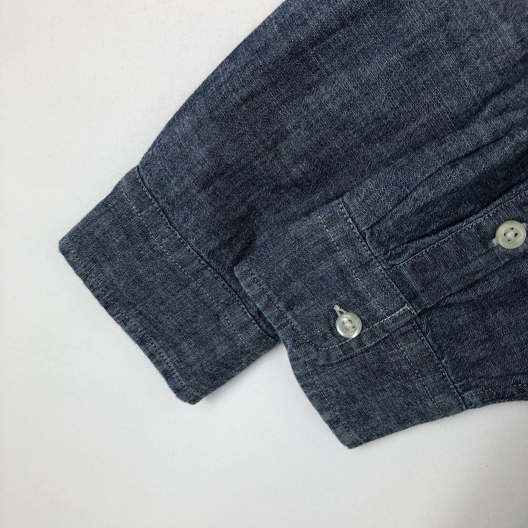 Ralph Lauren long-sleeved button-down chambray shirt, women's size M (approx.) cotton navy blue type Vintage Second Hand