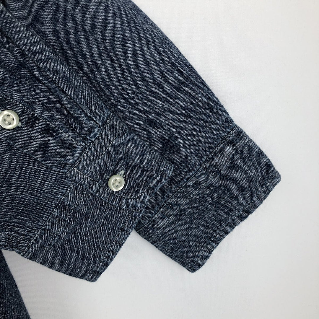 Ralph Lauren long-sleeved button-down chambray shirt, women's size M (approx.) cotton navy blue type Vintage Second Hand