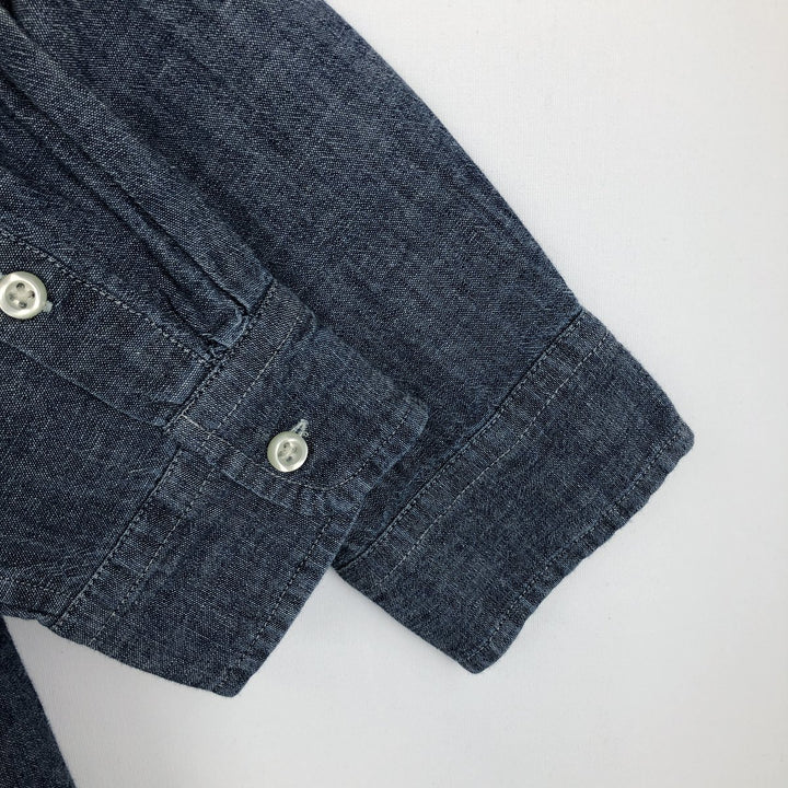 Ralph Lauren long-sleeved button-down chambray shirt, women's size M (approx.) cotton navy blue type Vintage Second Hand