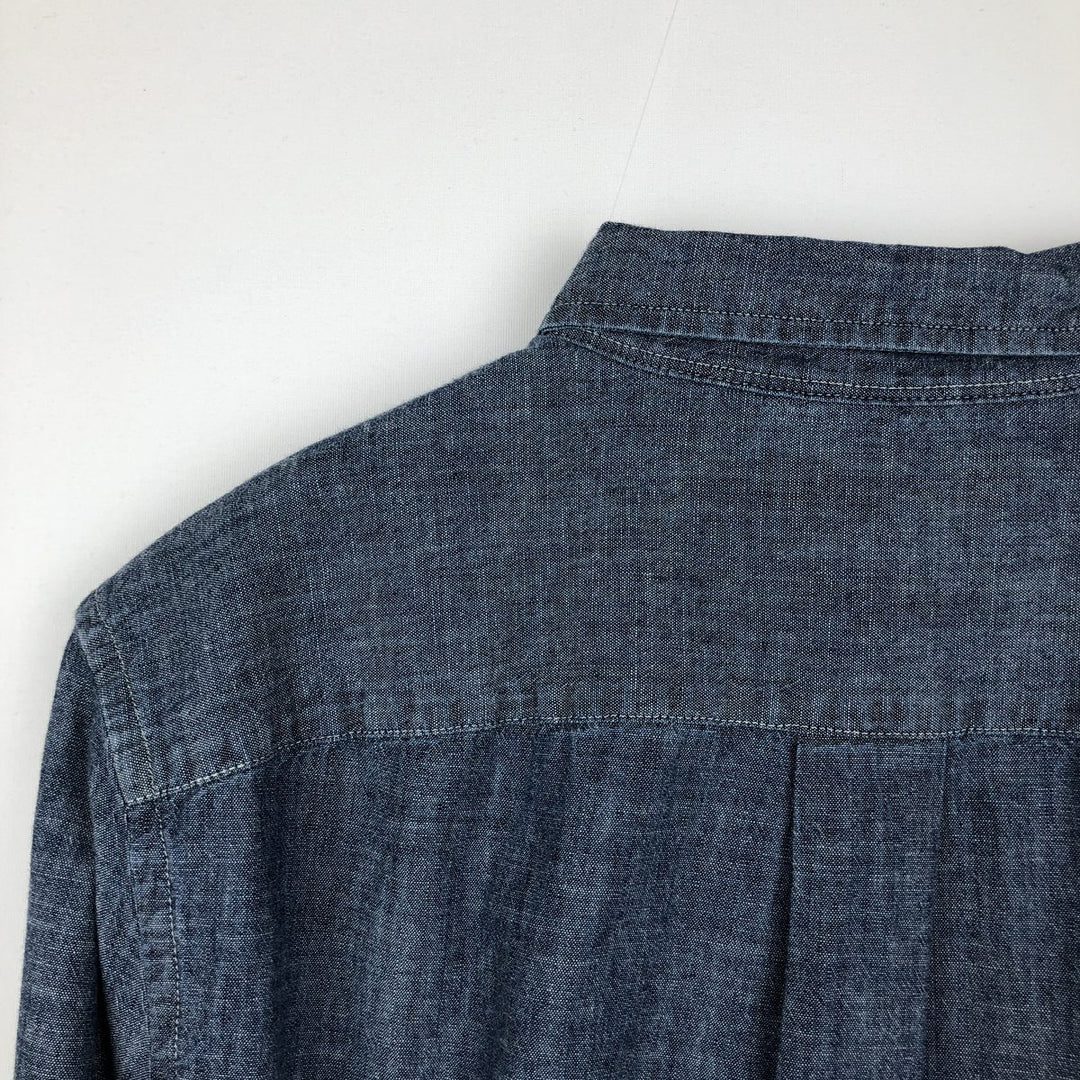 Ralph Lauren long-sleeved button-down chambray shirt, women's size M (approx.) cotton navy blue type Vintage Second Hand