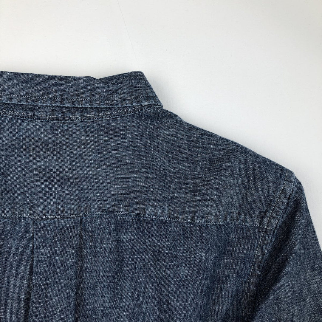 Ralph Lauren long-sleeved button-down chambray shirt, women's size M (approx.) cotton navy blue type Vintage Second Hand