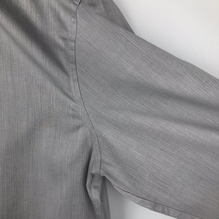 2000'S Calvin Klein slim fit performance non-iron herringbone long-sleeved cotton shirt, men's size M. cotton gray type Vintage Second Hand